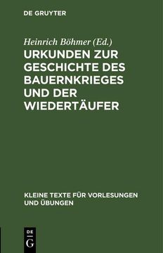 portada Urkunden zur Geschichte des Bauernkrieges und der Wiedertäufer (in German)