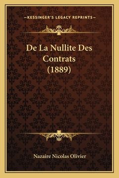 portada De La Nullite Des Contrats (1889) (en Francés)
