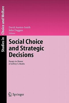 portada social choice and strategic decisions: essays in honor of jeffrey s. banks (in English)