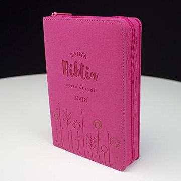 portada Biblia nvi Letra Grande - Tamaño Mediano, Zipper - Fucsia