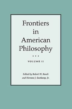 portada frontiers in american philosophy (en Inglés)
