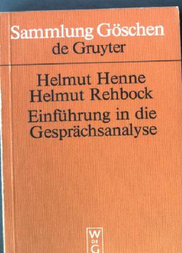 portada Einführung in die Gesprächsanalyse. Sammlung Göschen 2212 (in German)