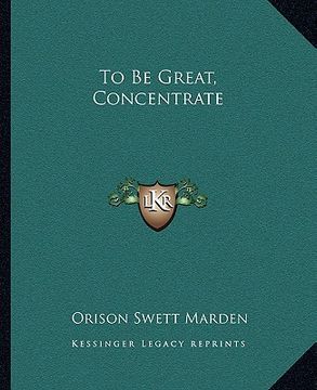 portada to be great, concentrate (in English)
