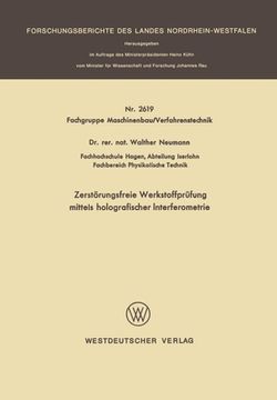 portada Zerstörungsfreie Werkstoffprüfung mittels holografischer Interferometrie (en Alemán)