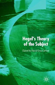 portada hegel's theory of the subject (en Inglés)