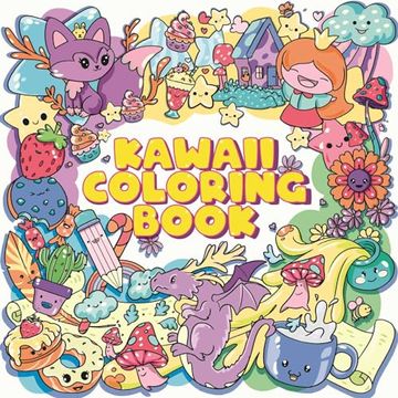 portada Kawaii Coloring Book: For Teens & Adults (en Inglés)