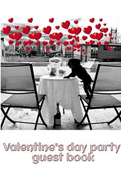 portada Valentine's day pom Doggy Cuteness Party Blank Guest Book (en Inglés)