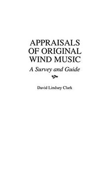 portada Appraisals of Original Wind Music: A Survey and Guide (Music Reference Collection) (in English)