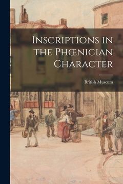 portada Inscriptions in the Phoenician Character