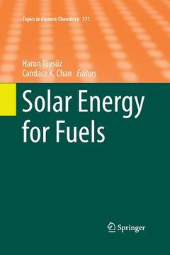 portada Solar Energy for Fuels (en Inglés)