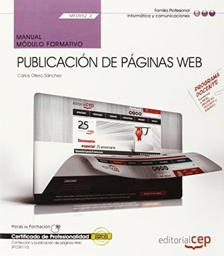 portada Manual. Publicación de Páginas web (Mf0952_2). Certificados de Profesionalidad. Confección y Publicación de Páginas web (Ifcd0110) (cp - Certificado Profesionalidad)