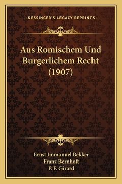 portada Aus Romischem Und Burgerlichem Recht (1907) (in German)
