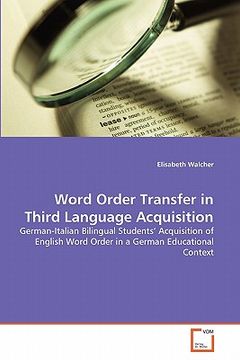 portada word order transfer in third language acquisition (en Inglés)