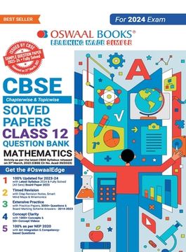 portada Oswaal CBSE Class 12 Mathematics Question Bank 2023-24 Book (en Inglés)