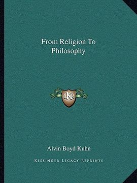portada from religion to philosophy (in English)