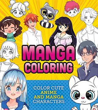 portada Manga Coloring Book: Color Cute Anime and Manga Characters (Creative Coloring) 