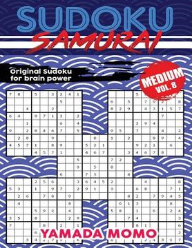 portada Sudoku Samurai Medium: Original Sudoku For Brain Power Vol. 8: Include 500 Puzzles Sudoku Samurai Medium Level