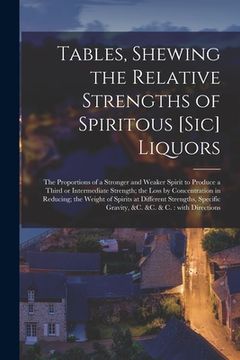 portada Tables, Shewing the Relative Strengths of Spiritous [sic] Liquors [microform]: the Proportions of a Stronger and Weaker Spirit to Produce a Third or I (in English)