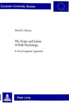 portada The Scope and Limits of Folk Psychology: A Socio-Linguistic Approach (en Inglés)