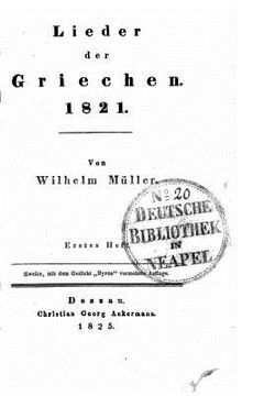 portada Lieder der Griechen, 1821 (in German)