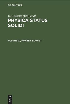 portada Physica Status Solidi, Volume 27, Number 2, June 1 