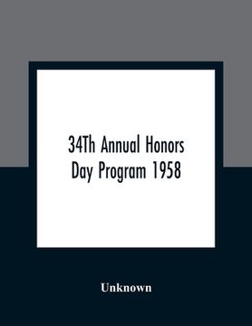 portada 34Th Annual Honors Day Program 1958 (in English)
