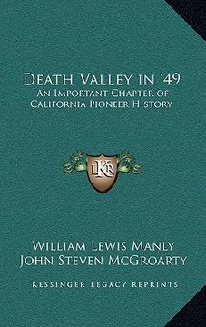 portada death valley in '49: an important chapter of california pioneer history (en Inglés)