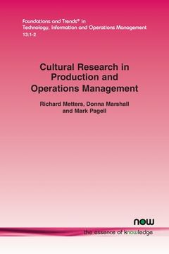 portada Cultural Research in Production and Operations Management (en Inglés)