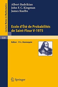 portada Ecole d'Ete de Probabilites de Saint-Flour V, 1975 (Lecture Notes in Mathematics) (French and English Edition)