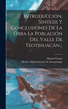 portada Introducción, Sintesis y Conclusiones de la Obra la Población del Valle de Teotihuacán.