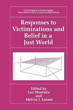 portada responses to victimization and belief in a just world (in English)
