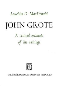 portada John Grote: A Critical Estimate of His Writings (en Inglés)