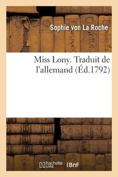 portada Miss Lony. Traduit de l'Allemand (in French)