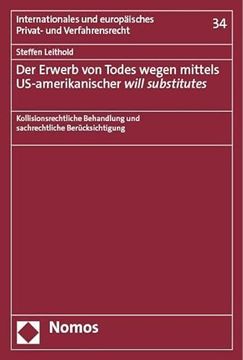 portada Der Erwerb von Todes Wegen Mittels Us-Amerikanischer Will Substitutes (in German)