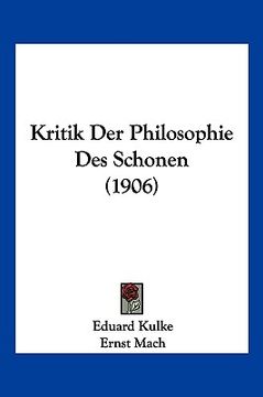 portada Kritik Der Philosophie Des Schonen (1906) (en Alemán)