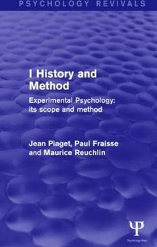 portada Experimental Psychology Its Scope and Method: Volume I: History and Method (in English)