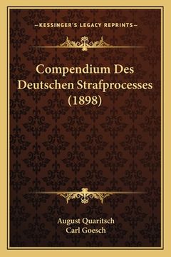 portada Compendium Des Deutschen Strafprocesses (1898) (in German)