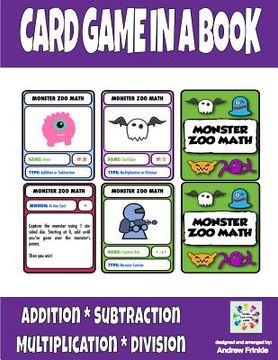 portada Card Game in a Book - Monster Zoo Math (en Inglés)