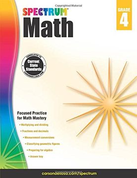 portada Spectrum Math Workbook, Grade 4 (in English)