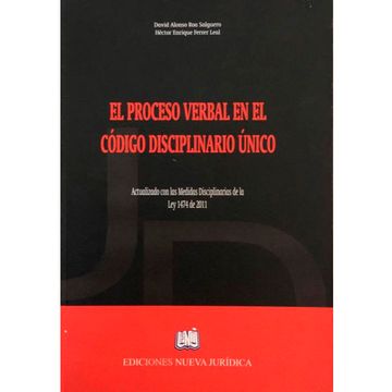 portada EL PROCESO VERBAL EN EL CODIGO DISCIPLINARIO UNICO (in Spanish)