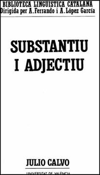 portada Substantiu i Adjectiu (Biblioteca Lingüísitica Catalana) 