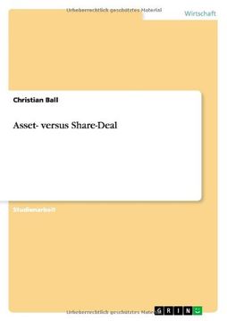 portada Asset- versus Share-Deal (German Edition) (en Alemán)