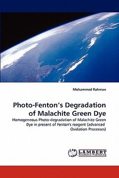 portada photo-fenton's degradation of malachite green dye (in English)