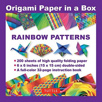portada Origami Paper in a box - Rainbow Patterns (in English)