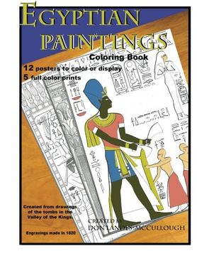 portada Egyptian Paintings Coloring Book: 16 Posters to color or display. 5 full color pictures.