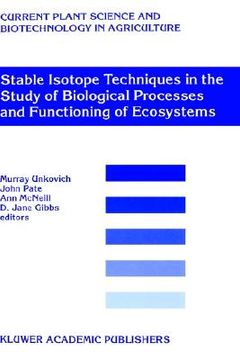 portada stable isotope techniques in the study of biological processes and functioning of ecosystems (in English)