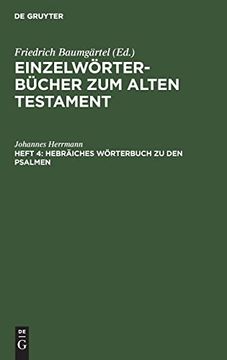 portada Einzelwörterbücher zum Alten Testament, Heft 4, Hebräiches Wörterbuch zu den Psalmen (en Alemán)