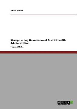 portada strengthening governance of district health administration (en Inglés)
