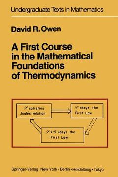 portada a first course in the mathematical foundations of thermodynamics (en Inglés)