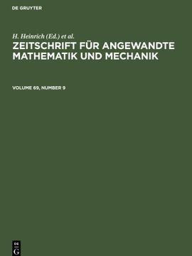 portada Zeitschrift für Angewandte Mathematik und Mechanik. Volume 69, Number 9 (in English)